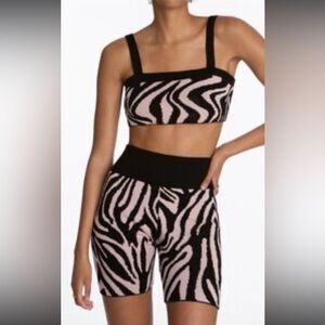 NWT 525 America (Revolve) Zebra Patterned Crop/Tank Top